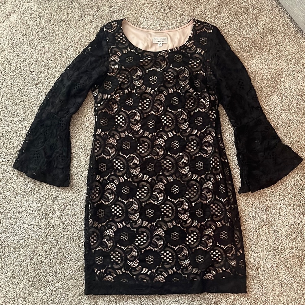 Black lace dress made by signature by Robbie Bee size M